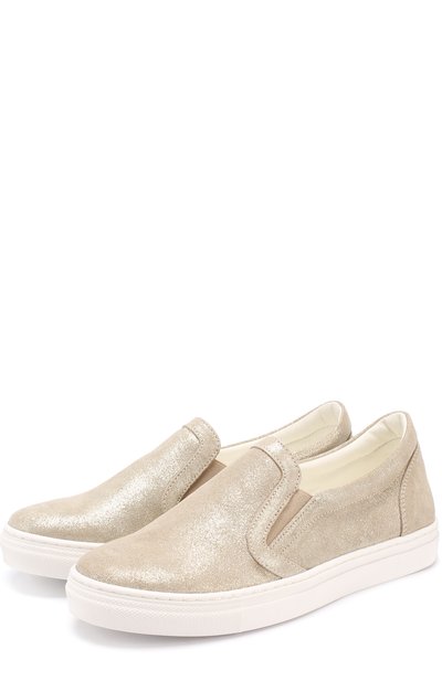 Слипоны из металлизированной кожи MONCLER ENFANT, арт. C1-954-00455-00-015A2, фото 1