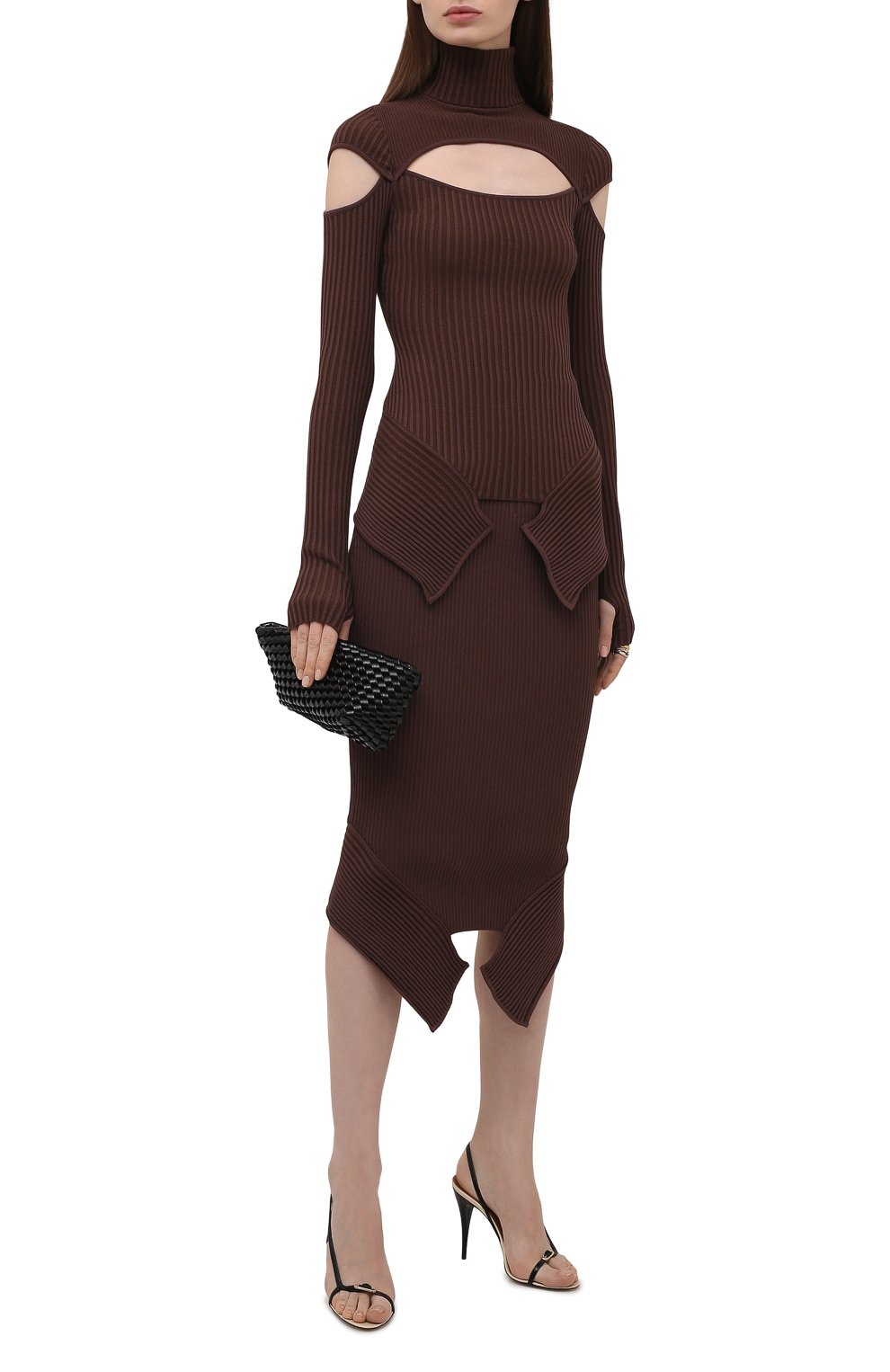 Юбка из вискозы ANDREADAMO коричневого цвета по цене 61700 руб., арт. ADFW21SK05031477, фото 2 Юбка из вискозы ANDREADAMO, арт. ADFW21SK05031477, фото 2