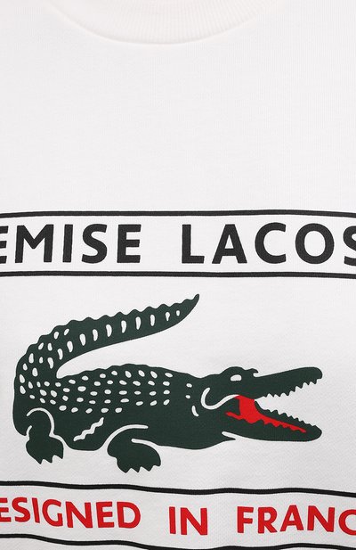 Хлопковый свитшот LACOSTE белого цвета по цене 20500 руб., арт. SH024170V, фото 5 Хлопковый свитшот LACOSTE, арт. SH024170V, фото 5