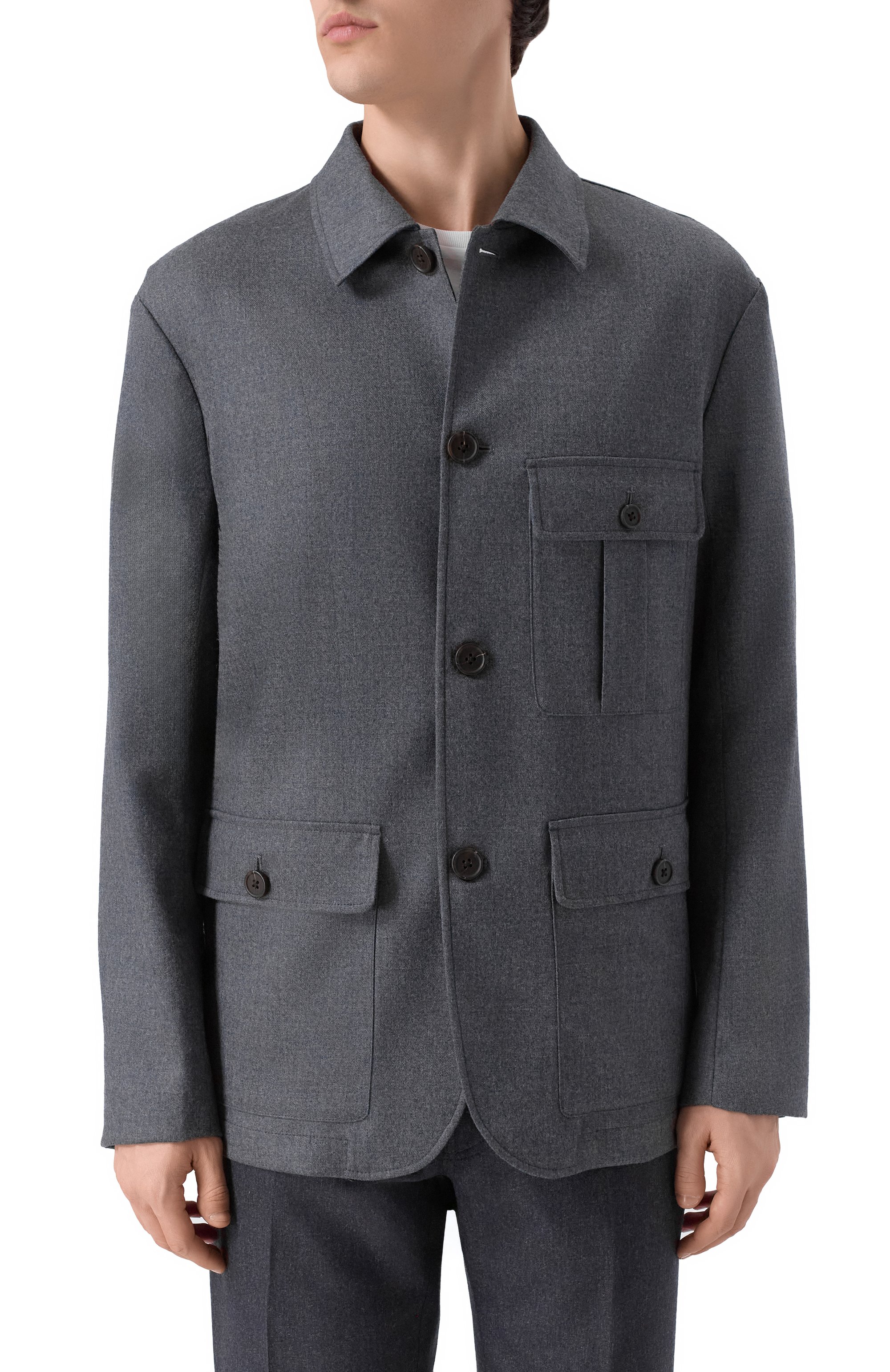 Шерстяная куртка EMPORIO ARMANI темно-серого цвета по цене 85950 руб., арт. EM003296/AF18507, фото 3 Шерстяная куртка EMPORIO ARMANI, арт. EM003296/AF18507, фото 3