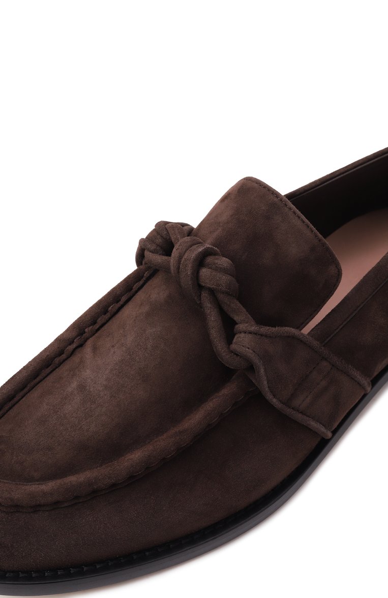 Мужские замшевые лоферы astaire BOTTEGA VENETA темно-коричневого цвета, арт. 796445/V3XR0 | Фото 7 (Материал внутренний: Натуральная кожа; Материал внешний: Натуральная кожа, Замша; Нос: Не проставлено; Стили: Кэжуэл)