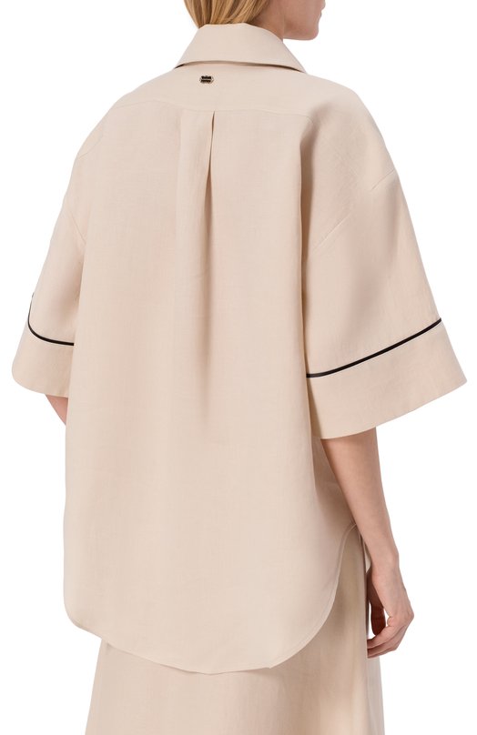 Льняная рубашка Agnona TD1109E/U3049E Бежевый  TD1109E/U3049E Фото 4