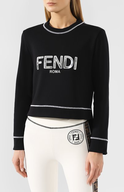Хлопковый свитшот FENDI черного цвета по цене 46500 руб., арт. FAF089 A6JD, фото 3 Хлопковый свитшот FENDI, арт. FAF089 A6JD, фото 3