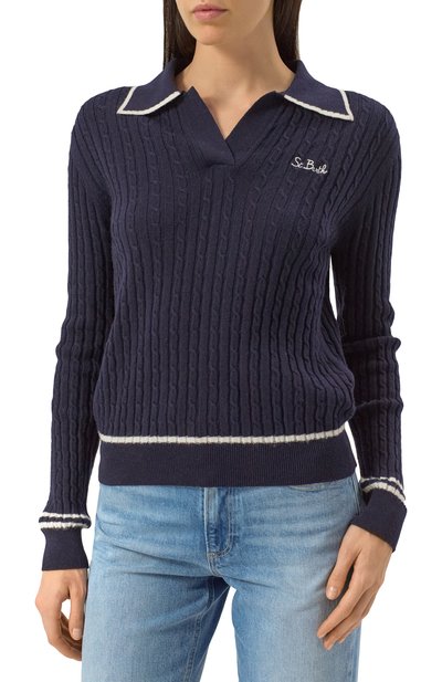 Пуловер из шерсти и вискозы MC2 SAINT BARTH темно-синего цвета по цене 21800 руб., арт. FL0RIANE/03088G, фото 3 Пуловер из шерсти и вискозы MC2 SAINT BARTH, арт. FL0RIANE/03088G, фото 3