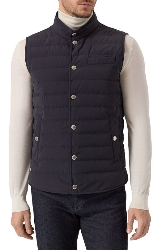 Пуховый жилет Brunello Cucinelli MM4911711 Синий  MM4911711 Фото 3