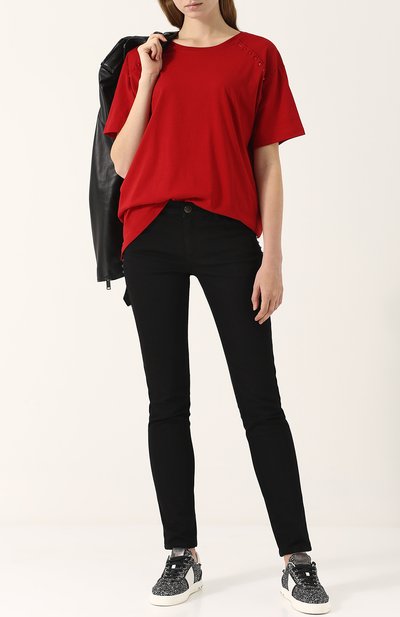 Однотонная хлопковая футболка свободного кроя VALENTINO, арт. PB3MG07B/3UC, фото 2