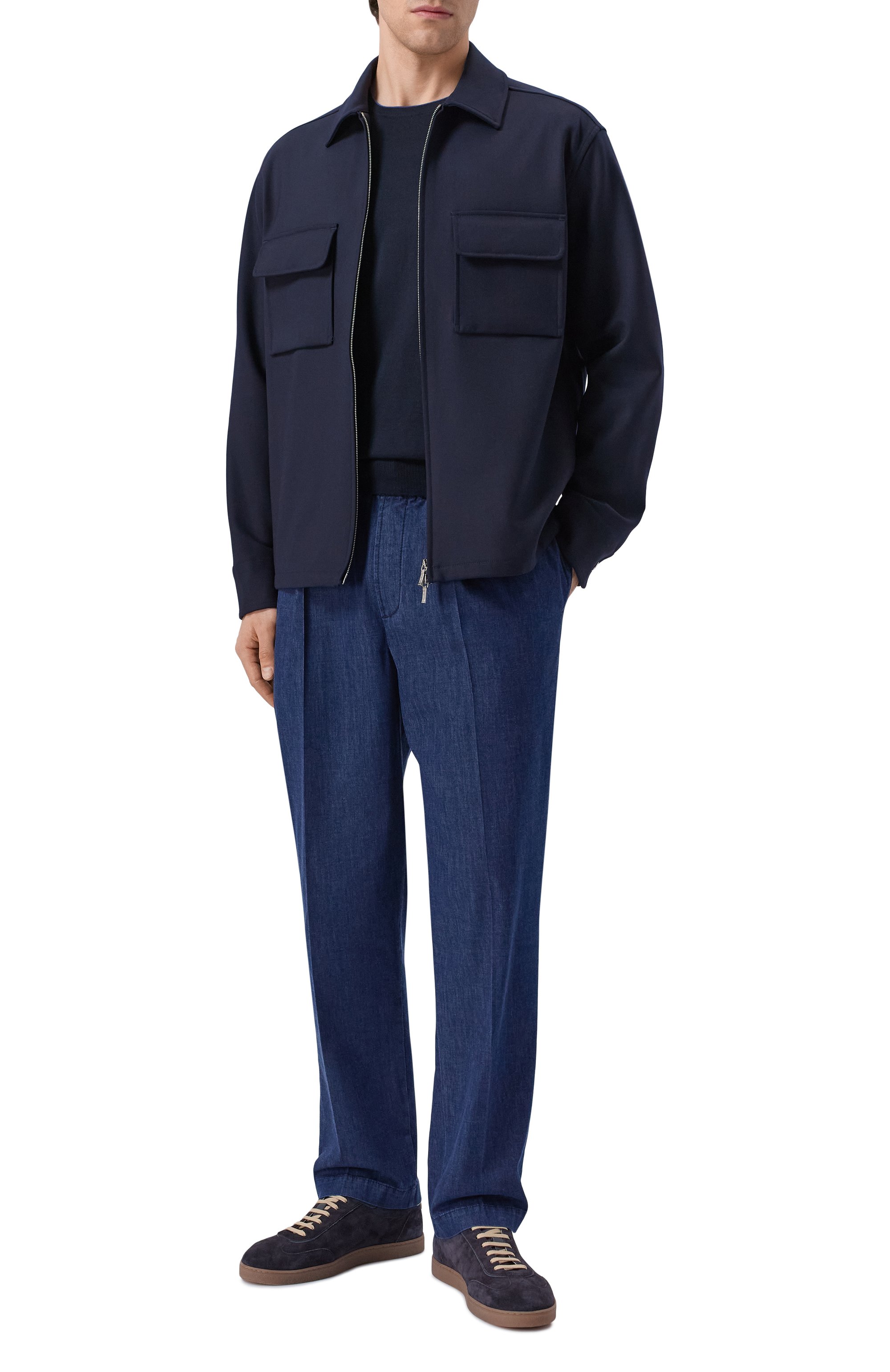 Джемпер из шелка и хлопка GRAN SASSO темно-синего цвета по цене 38650 руб., арт. 43167/16290, фото 2 Джемпер из шелка и хлопка GRAN SASSO, арт. 43167/16290, фото 2