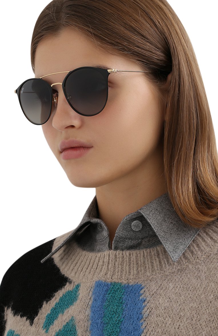 Женские солнцезащитные очки RAY-BAN черного цвета, арт. 3546-187/71 | Фото 2 (Тип очков: С/з; Региональные ограничения белый список (Axapta Mercury): RU, Не проставлено; Нос: Не проставлено; Материал: Металл; Очки форма: Круглые)