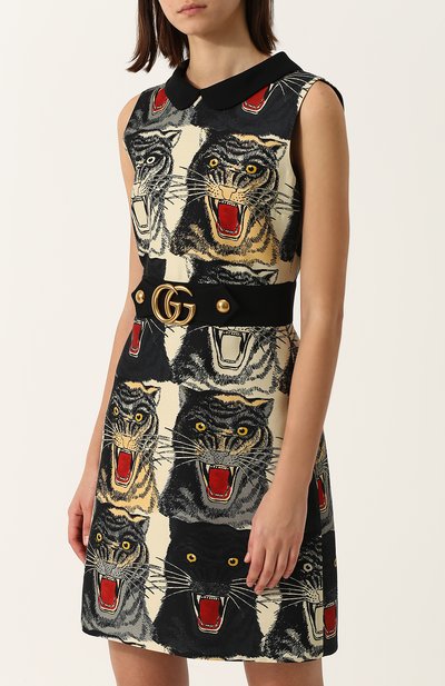 Приталенное платье-миди с принтом GUCCI, арт. 475827/ZJP46, фото 3