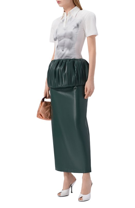 Юбка из экокожи ROWEN ROSE SKR_RR466 Зелёный  SKR_RR466 Фото 2