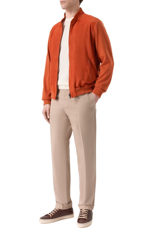 Кардиган с замшевой отделкой MVST M26.CSM.L401/PERF0RATED SUEDE/FP000-C0TT0N-CASHMER Оранжевый  M26.CSM.L401/PERF0RATED SUEDE/FP000-C0TT0N-CASHMER Фото 2