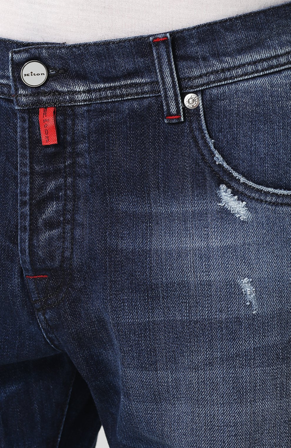 Джинсы прямого кроя с потертостями KITON, арт. UPNJS/J02R43, фото 5