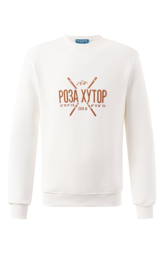 Хлопковый свитшот Fefe` CREW NECK SWEATSHIRT/FLPSCIP03AXYT0PWHITE Кремовый CREW NECK SWEATSHIRT/FLPSCIP03AXYT0PWHITE
