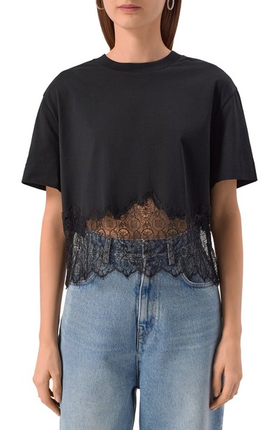 Хлопковая футболка GIVENCHY черного цвета по цене 96800 руб., арт. BW709X/3YNL, фото 3 Хлопковая футболка GIVENCHY, арт. BW709X/3YNL, фото 3