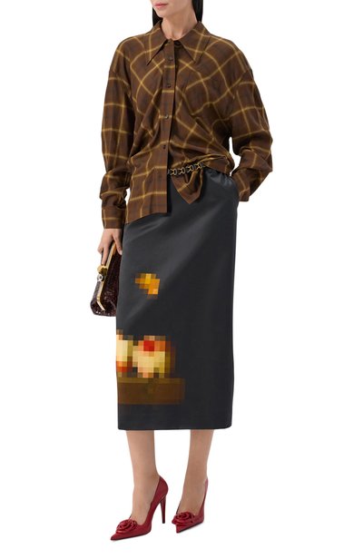 Юбка из хлопка и шелка DRIES VAN NOTEN черного цвета по цене 157000 руб., арт. 262-010808/4363, фото 2 Юбка из хлопка и шелка DRIES VAN NOTEN, арт. 262-010808/4363, фото 2