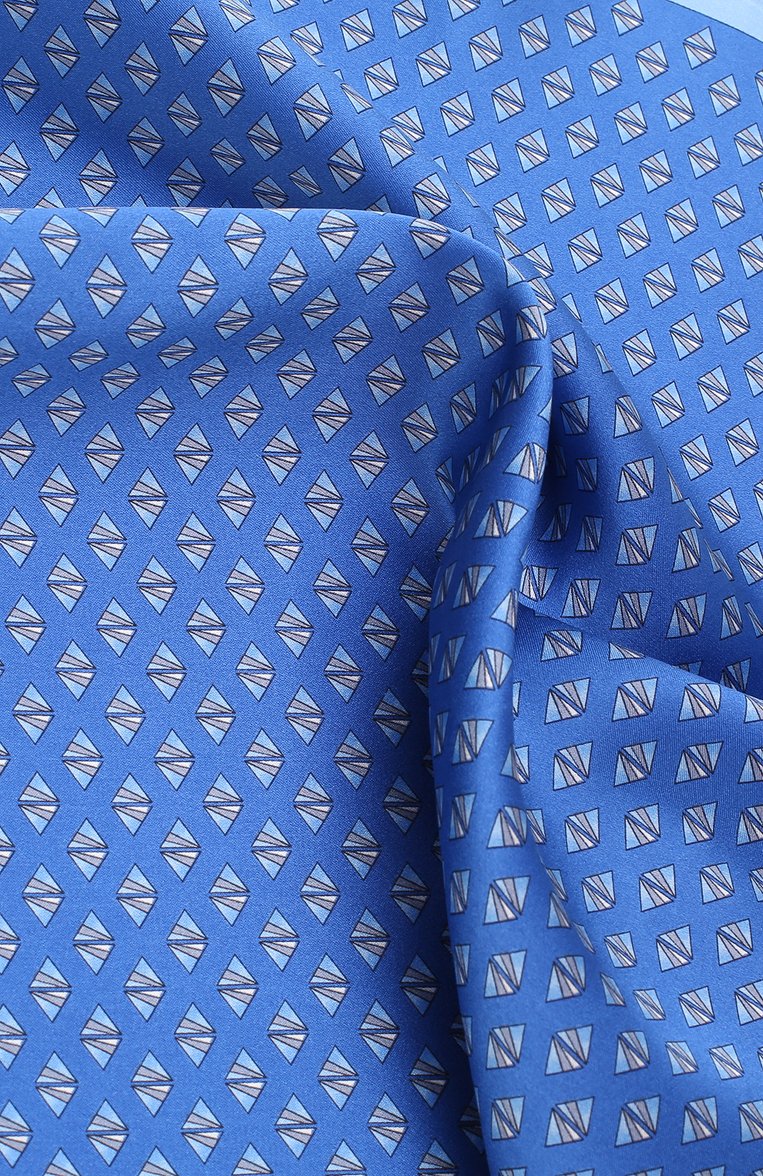 Мужской комплект из галстука и платка LANVIN синего цвета, арт. 4010/TIE SET | Фото 5 (Материал: Шелк, Текстиль; Нос: Не проставлено)