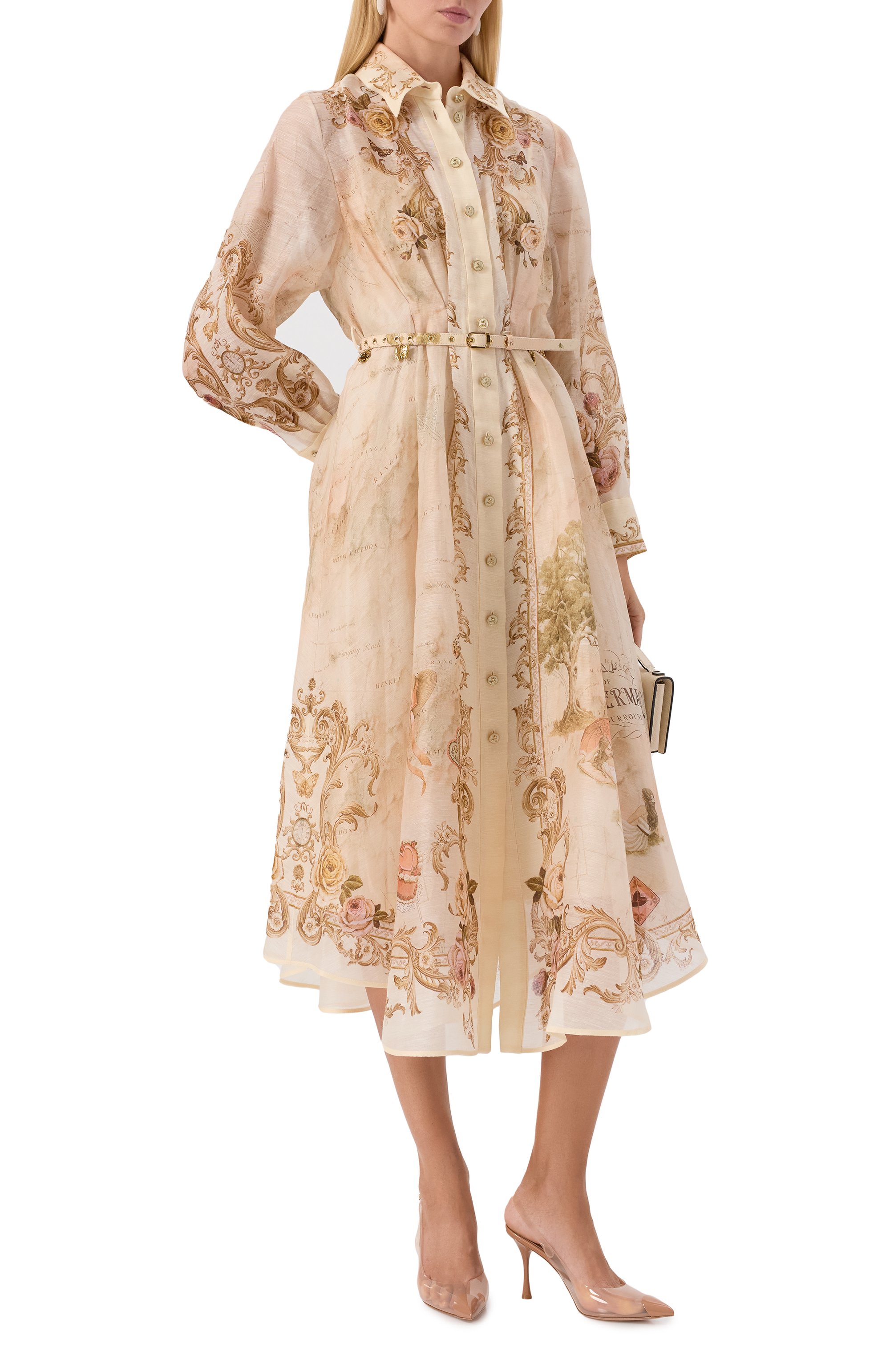 Платье изо льна и шелка ZIMMERMANN бежевого цвета по цене 323500 руб., арт. 5351DF252, фото 2 Платье изо льна и шелка ZIMMERMANN, арт. 5351DF252, фото 2