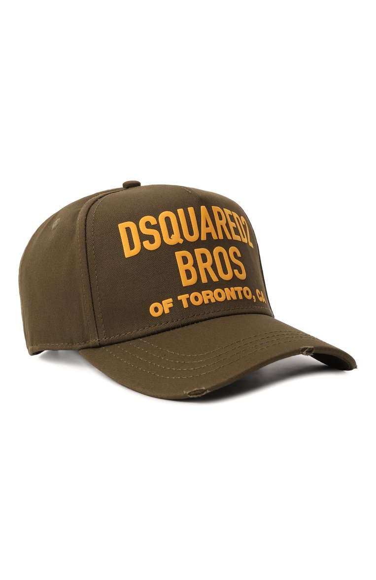 Мужская хлопковая бейсболка DSQUARED2 хаки цвета, арт. BCM0517/05C00001 | Фото 1 (Материал: Текстиль, Хлопок; Нос: Не проставлено)