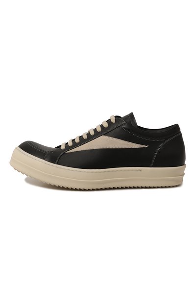 Кожаные кеды RICK OWENS черно-белого цвета по цене 88800 руб., арт. RU01C4897/LP0LVS, фото 4 Кожаные кеды RICK OWENS, арт. RU01C4897/LP0LVS, фото 4