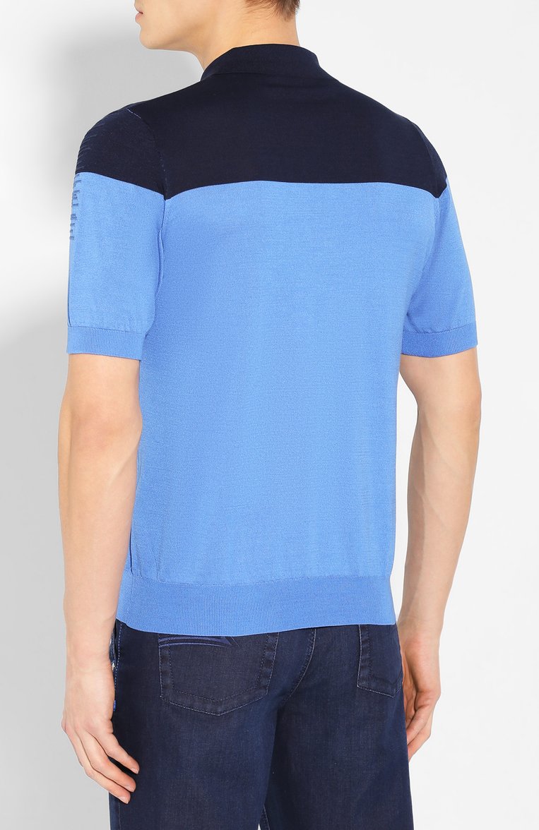 Поло из смеси шелка и хлопка ZILLI, арт. MBT-PZ112-BIC01/MC02, фото 4