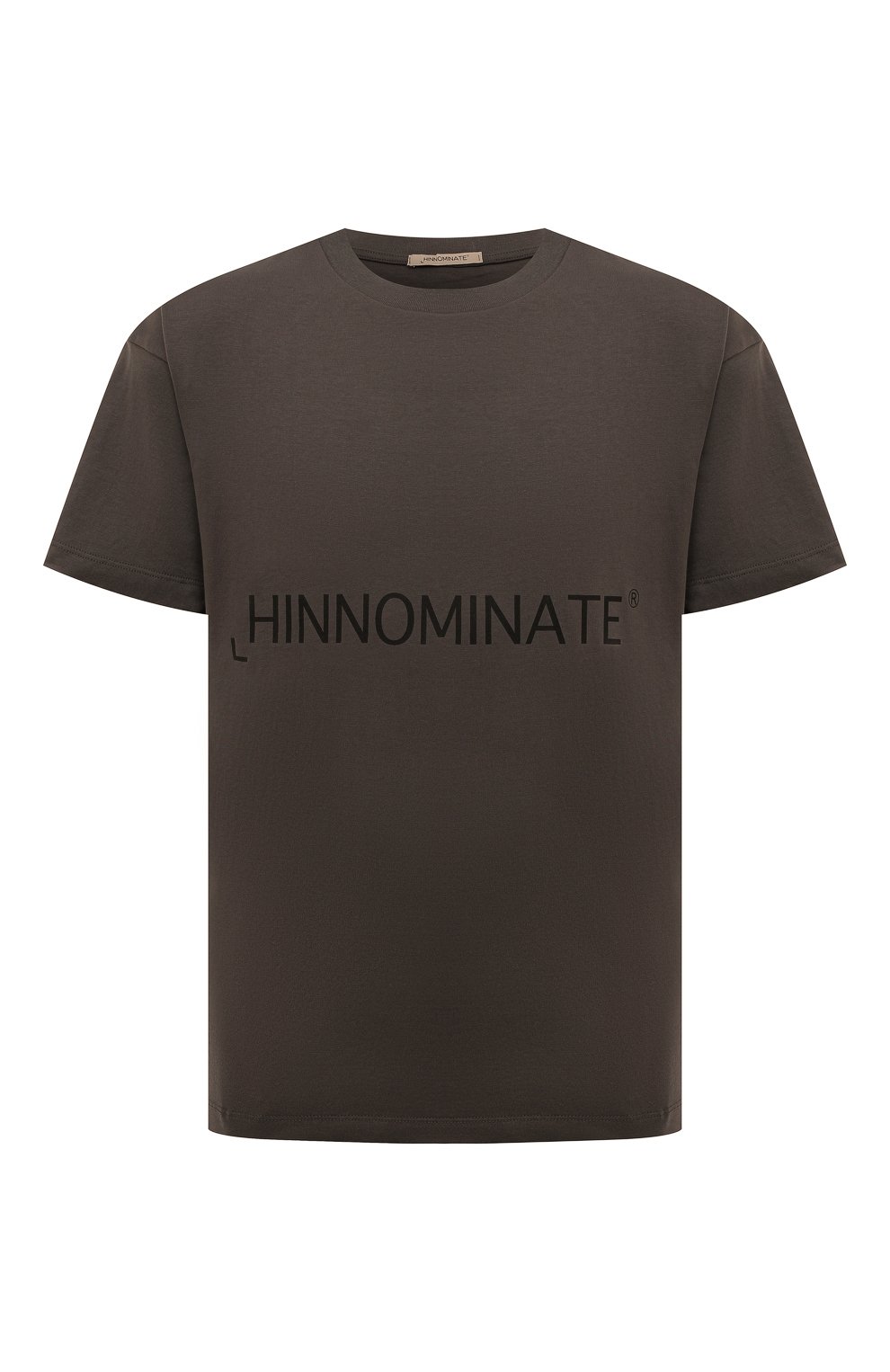 Хлопковая футболка HINNOMINATE темно-серого цвета по цене 6960 руб., арт. HUW2/HNM127, фото 1 Хлопковая футболка HINNOMINATE, арт. HUW2/HNM127, фото 1