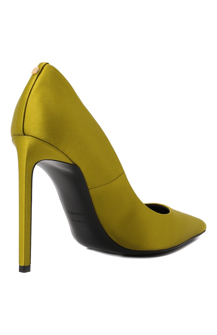 Женские текстильные туфли t-screw TOM FORD светло-зеленого цвета, арт. W2325T-STA | Фото 5 (Материал внешний: Текстиль; Материал внутренний: Натуральная кожа; Каблук тип: Шпилька; Каблук высота: Высокий; Подошва: Плоская; Материал сплава: Проставлено)