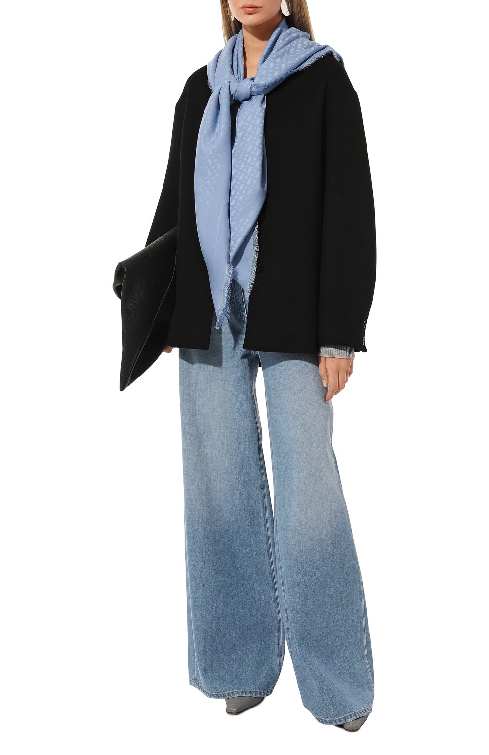 Палантин BOSS голубого цвета по цене 9600 руб., арт. 50491366, фото 3 Палантин BOSS, арт. 50491366, фото 3