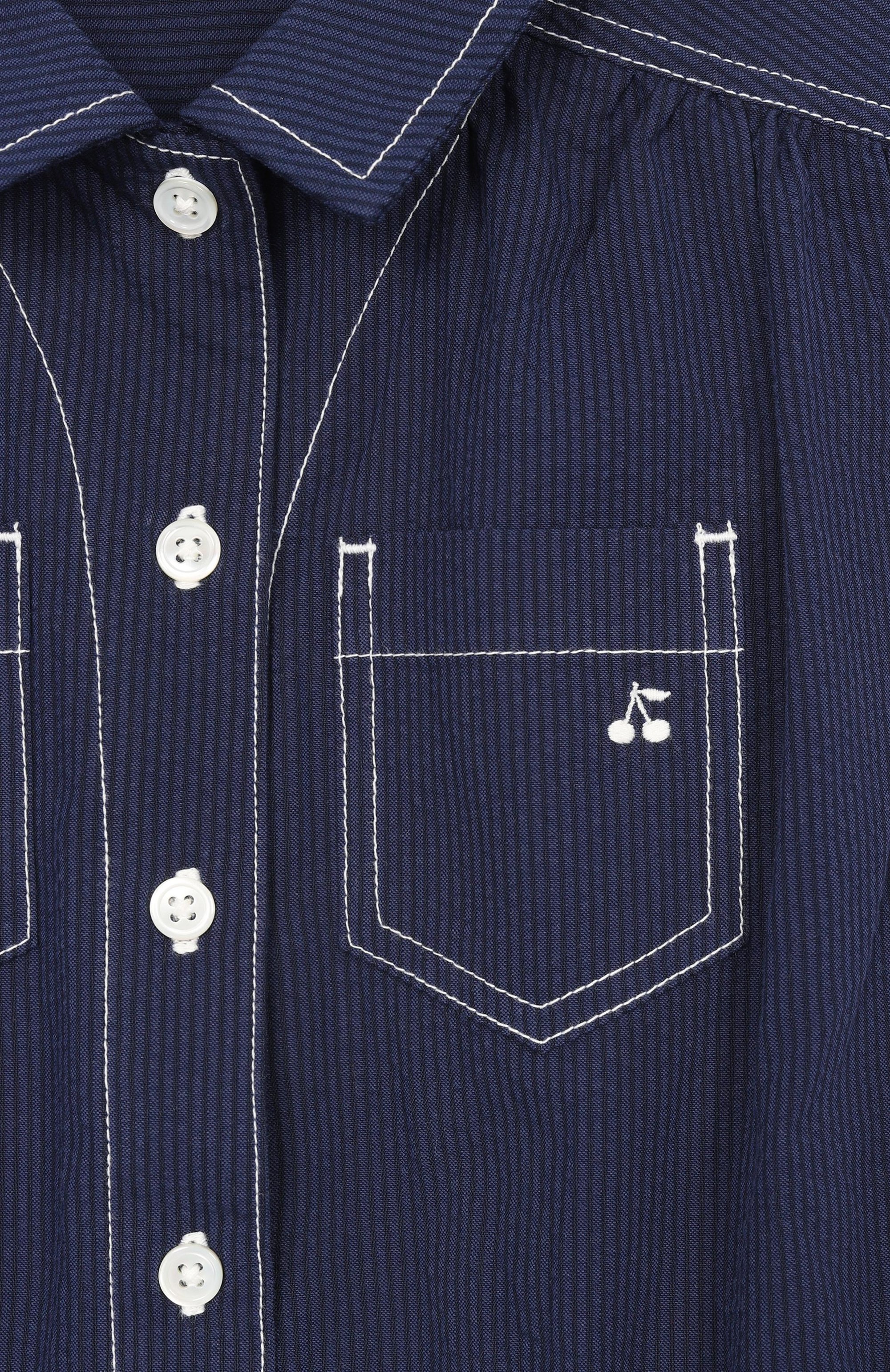 Хлопковый комбинезон BONPOINT темно-синего цвета по цене 24800 руб., арт. S06G0VW00001/10A-12A, фото 3 Хлопковый комбинезон BONPOINT, арт. S06G0VW00001/10A-12A, фото 3