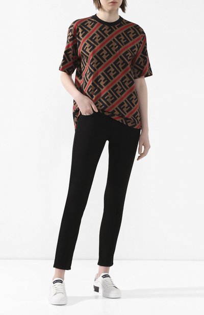 Хлопковая футболка FENDI разноцветного цвета по цене 45500 руб., арт. FS7011 A7A8, фото 2 Хлопковая футболка FENDI, арт. FS7011 A7A8, фото 2
