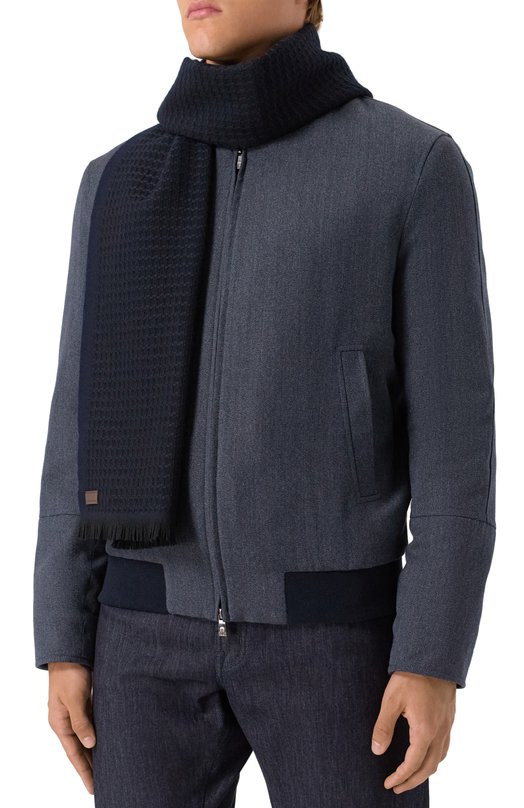 Шерстяной шарф Canali 06/TF00315 Синий  06/TF00315 Фото 2