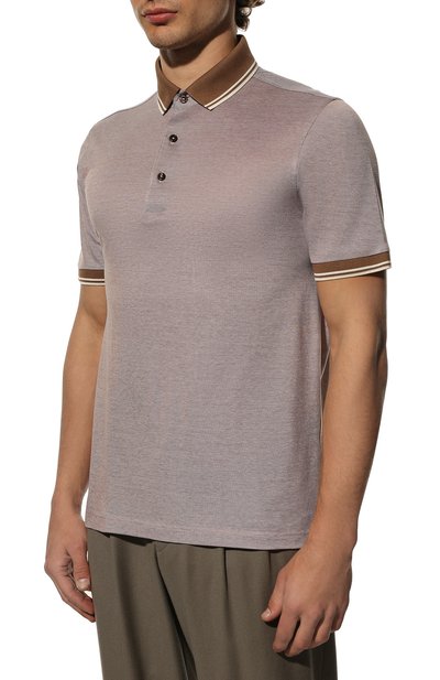 Хлопковое поло GRAN SASSO коричневого цвета по цене 18450 руб., арт. 60144/72721, фото 3 Хлопковое поло GRAN SASSO, арт. 60144/72721, фото 3