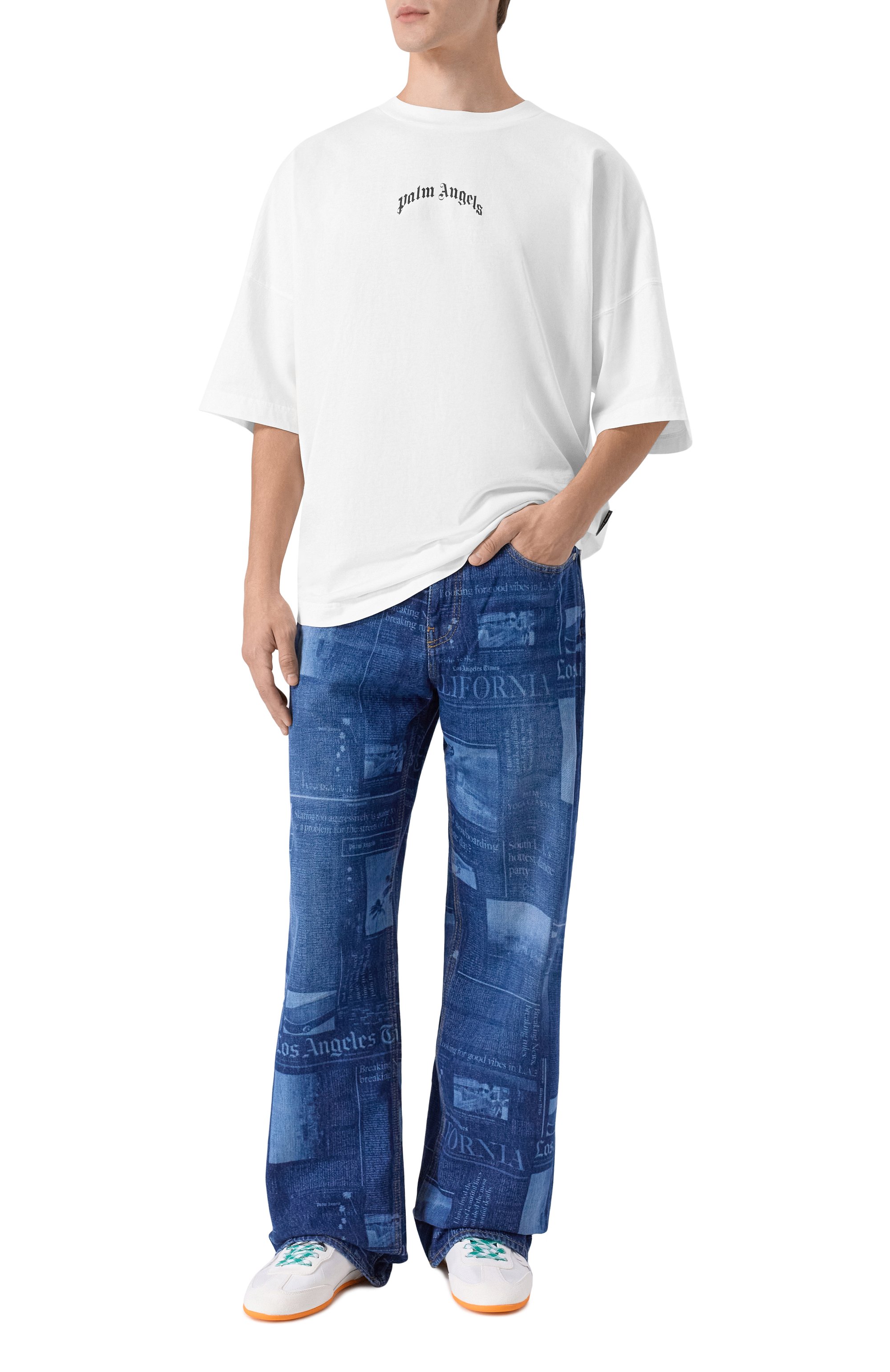 Хлопковая футболка PALM ANGELS, арт. PMAA10BF25JER001, фото 2