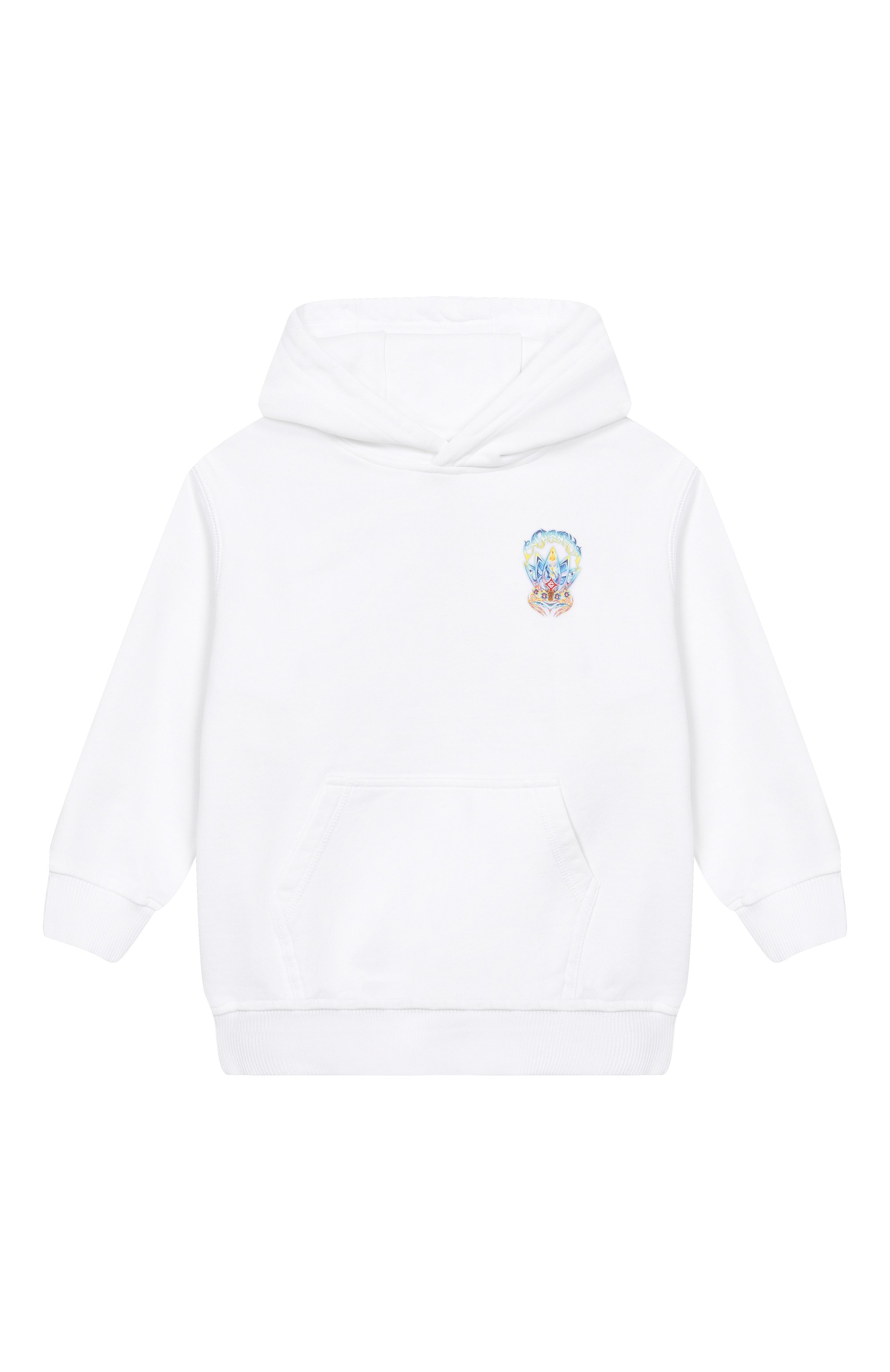 Хлопковое худи CASABLANCA белого цвета по цене 22200 руб., арт. K-SP26-JTP-372-01-EX-BC, фото 1 Хлопковое худи CASABLANCA, арт. K-SP26-JTP-372-01-EX-BC, фото 1