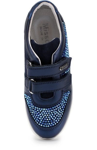 Кожаные кроссовки с застежками велькро и стразами MISSOURI, арт. 11567/31-34, фото 4