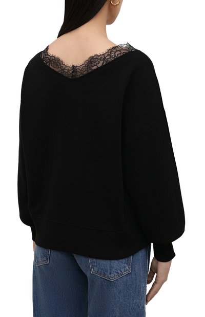 Хлопковый пуловер REDVALENTINO черного цвета по цене 33950 руб., арт. WR3MF07B/625, фото 4 Хлопковый пуловер REDVALENTINO, арт. WR3MF07B/625, фото 4