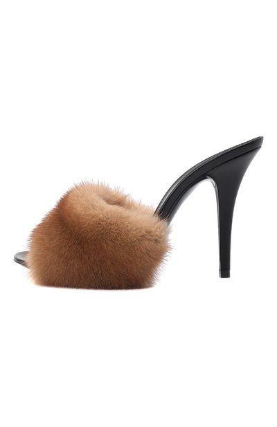 Мюли с отделкой из меха норки la 16 SAINT LAURENT, арт. 650762/E0E00, фото 4