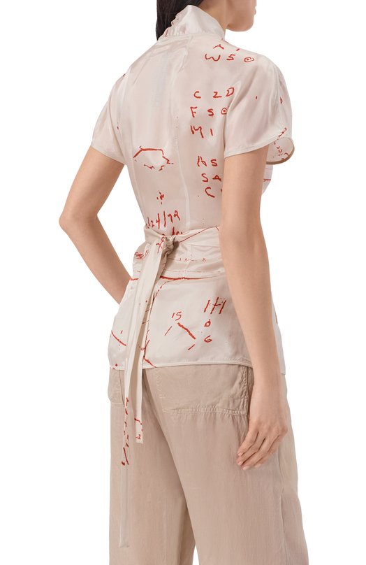 Атласная блузка Rick Owens RP01F6233/KP1 Кремовый  RP01F6233/KP1 Фото 4