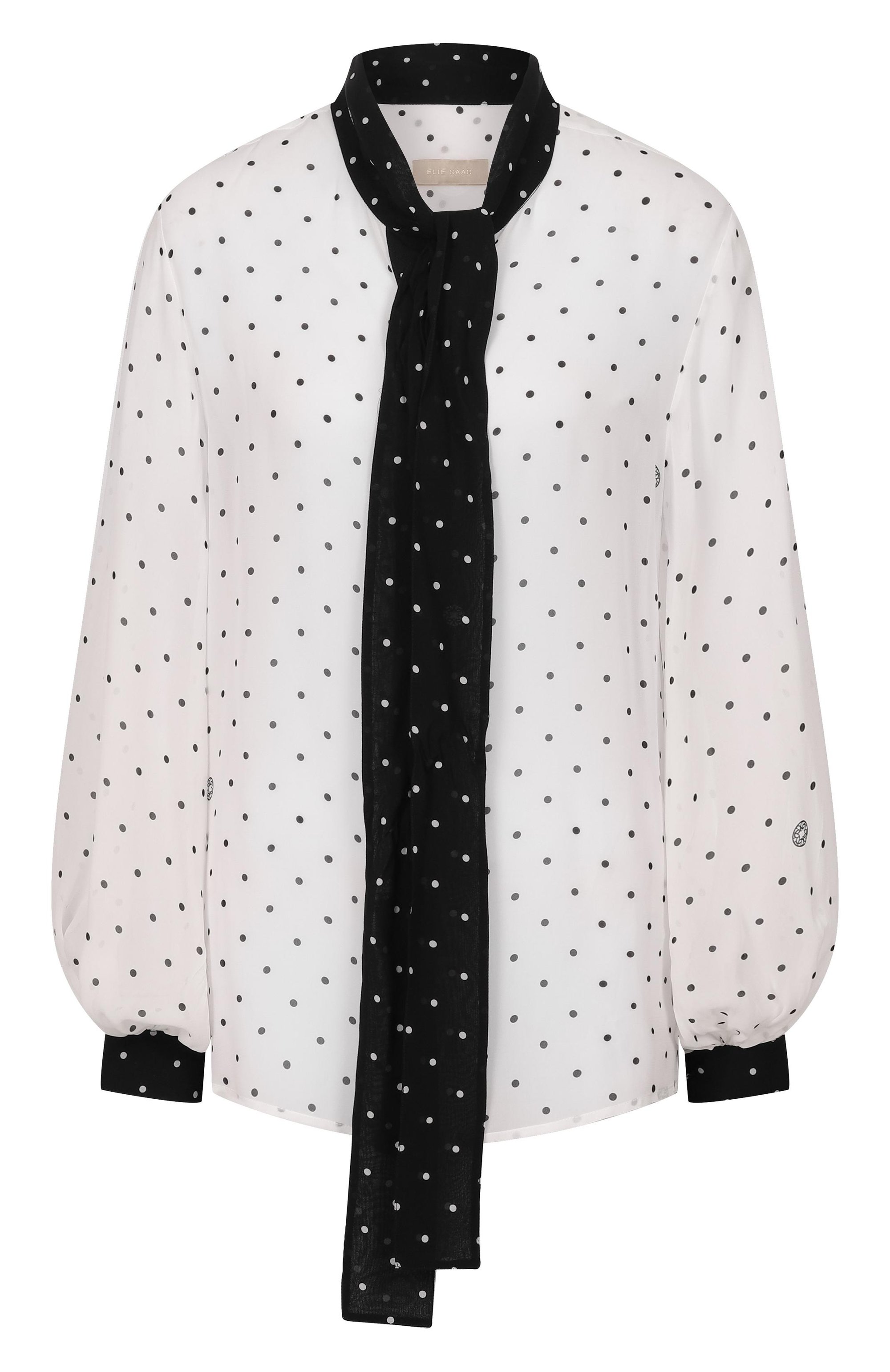 Шелковая блузка ELIE SAAB белого цвета по цене 150000 руб., арт. SH000, фото 1 Шелковая блузка ELIE SAAB, арт. SH000, фото 1