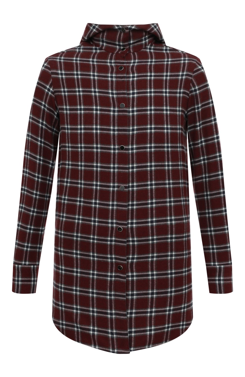 Хлопковая рубашка с капюшоном KITON бордового цвета по цене 111500 руб., арт. D54449H08260, фото 1 Хлопковая рубашка с капюшоном KITON, арт. D54449H08260, фото 1