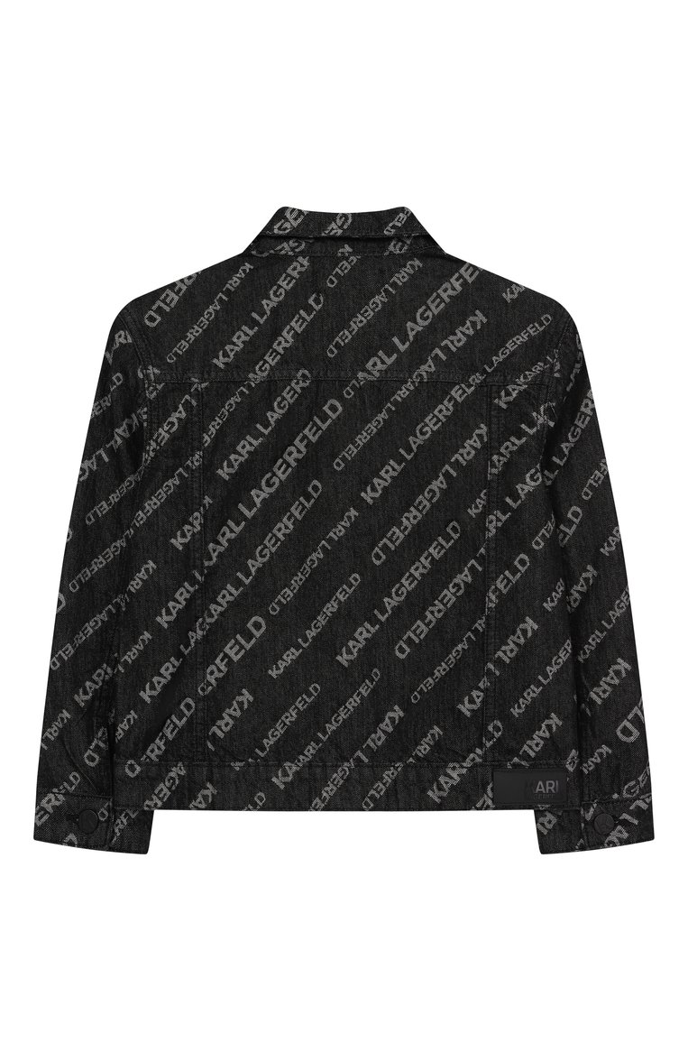 Детского джинсовая куртка KARL LAGERFELD KIDS темно-серого цвета, арт. Z30426 | Фото 2 (Материал подклада: Синтетический материал; Материал внешний: Хлопок, Деним; Рукава: Длинные; Кросс-КТ: Деним, Демисезон; Ростовка одежда: 9 лет | 134 см, 12 лет | 152 см, 13 - 15 лет | 158 см, 16 лет | 164 см, 7 лет | 122 см)