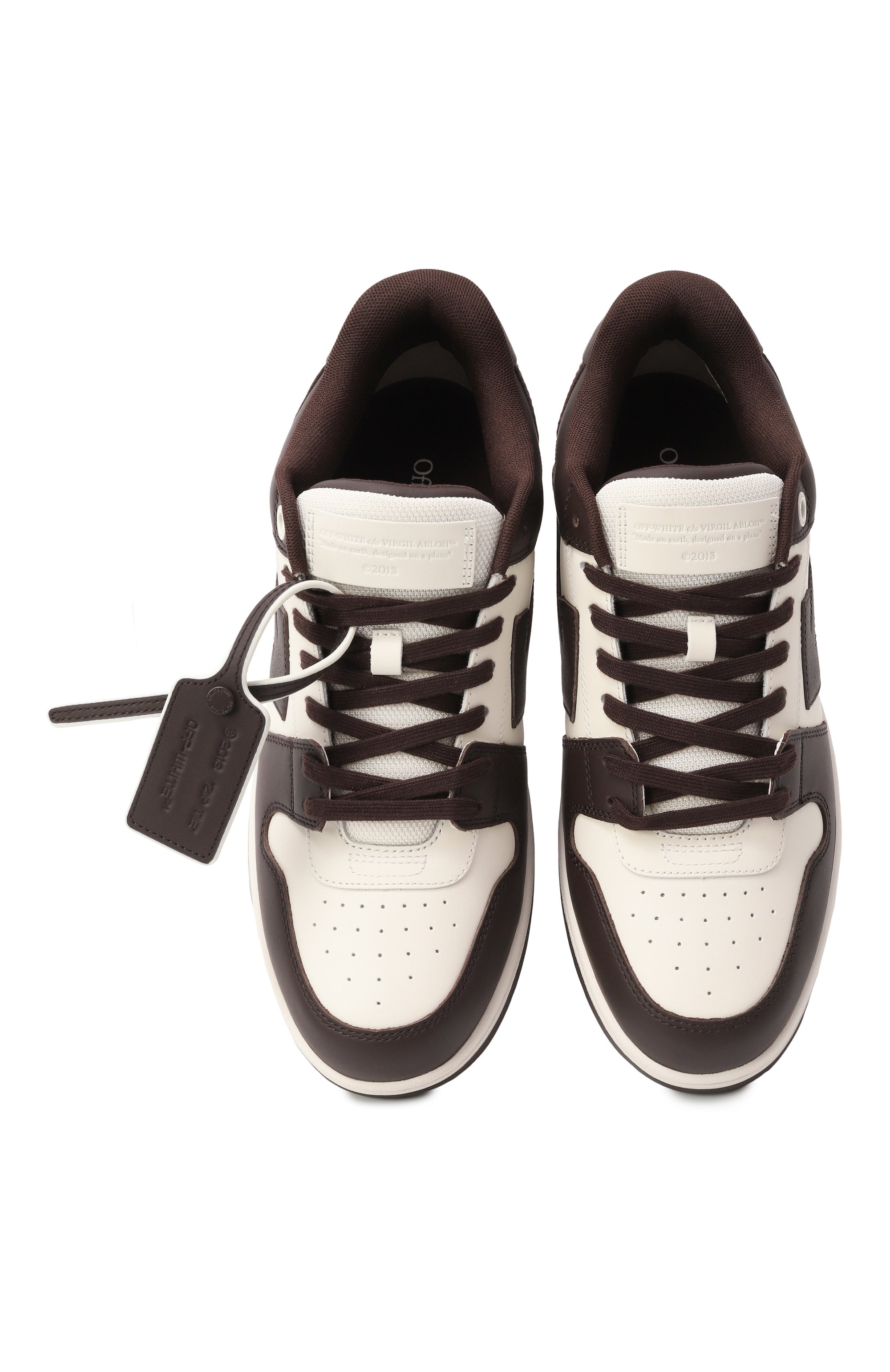 Кожаные кеды out of office OFF-WHITE, арт. 0MIA189S25LEA002, фото 6