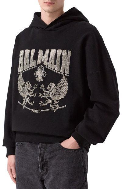 Хлопковое худи BALMAIN, арт. GH1JT251/PD33, фото 3