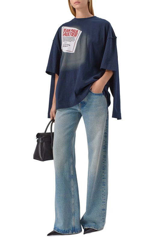 Хлопковая футболка Jean Paul Gaultier 25/04-U-T0344/J017 Синий  25/04-U-T0344/J017 Фото 2