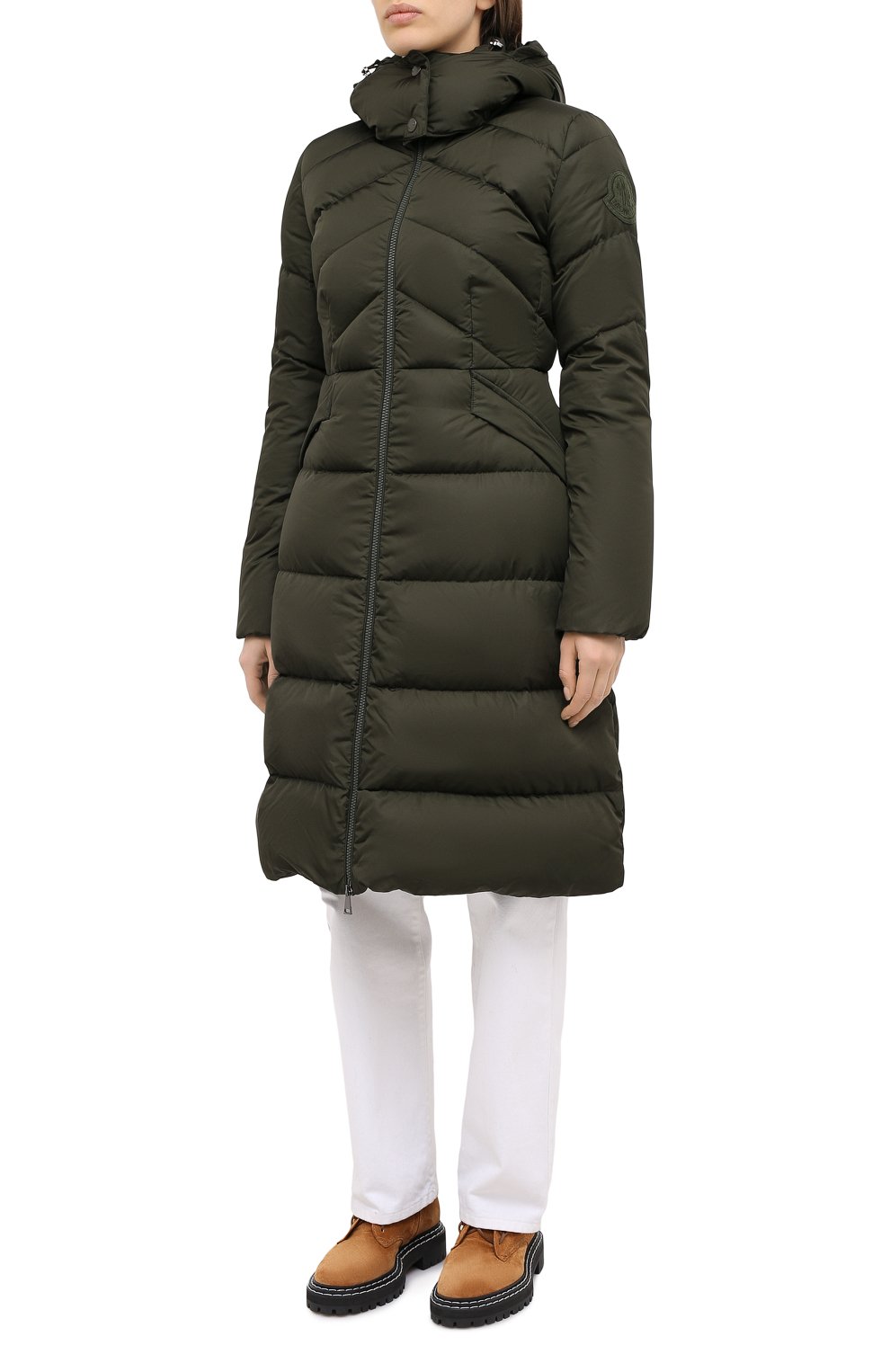 Пуховик MONCLER хаки цвета по цене 163000 руб., арт. F2-093-1D507-00-C0068, фото 4 Пуховик MONCLER, арт. F2-093-1D507-00-C0068, фото 4