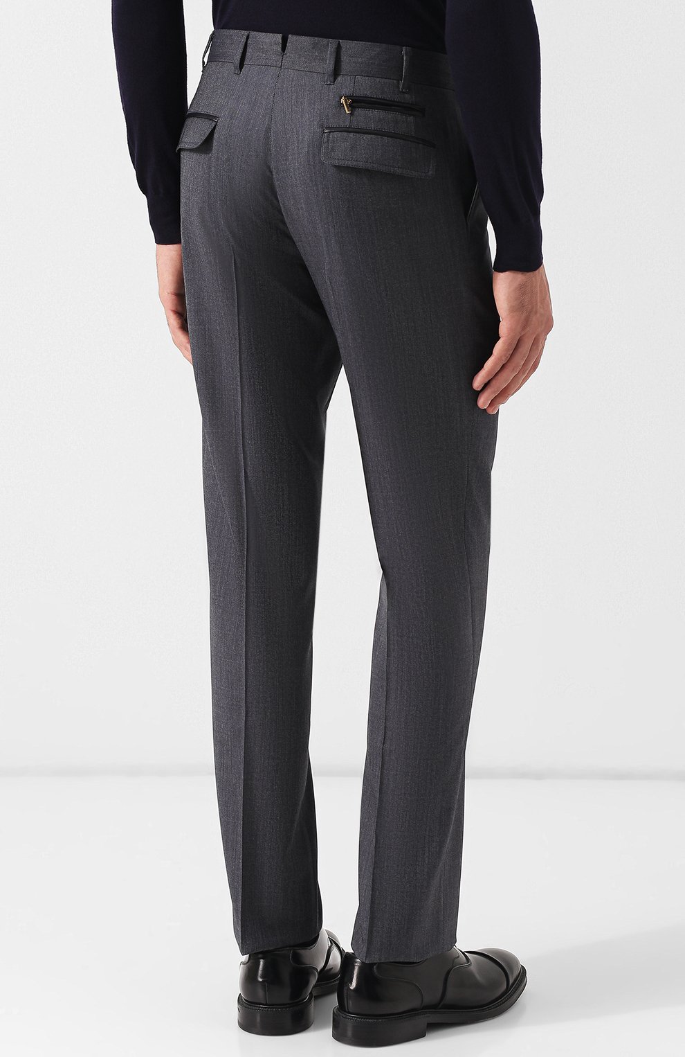 Брюки из шерсти и шелка ZILLI темно-серого цвета по цене 126500 руб., арт. M0Q-40-38N--46404/0001, фото 4 Брюки из шерсти и шелка ZILLI, арт. M0Q-40-38N--46404/0001, фото 4
