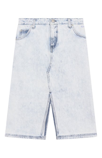Детская джинсовая юбка MSGM KIDS голубого цвета, арт. S5MSJGSK137 | Фото 1 (Материал сплава: Проставлено; Нос: Не проставлено; Материал внешний: Хлопок)