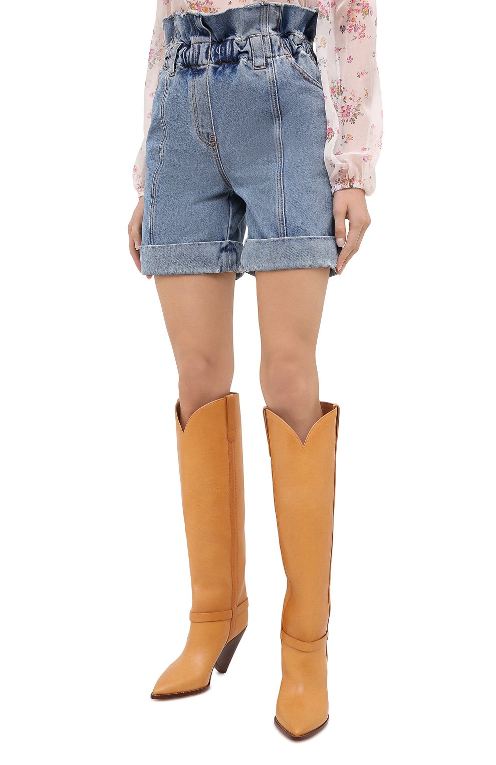 Джинсовые шорты PHILOSOPHY DI LORENZO SERAFINI голубого цвета по цене 35950 руб., арт. J0309/5730, фото 3 Джинсовые шорты PHILOSOPHY DI LORENZO SERAFINI, арт. J0309/5730, фото 3