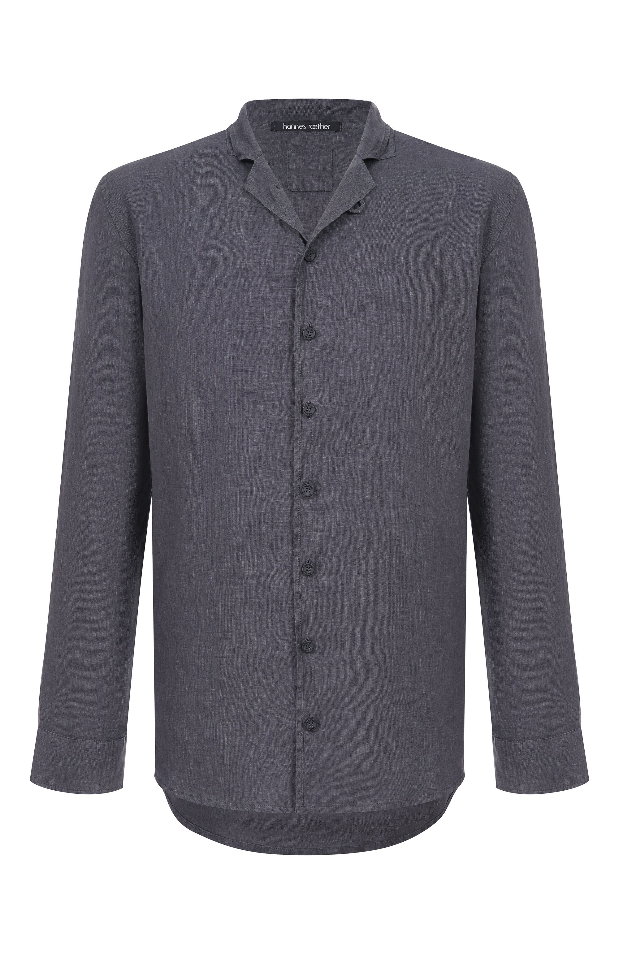 Льняная рубашка HANNES ROETHER темно-серого цвета по цене 39950 руб., арт. ES29RA.601, фото 1 Льняная рубашка HANNES ROETHER, арт. ES29RA.601, фото 1