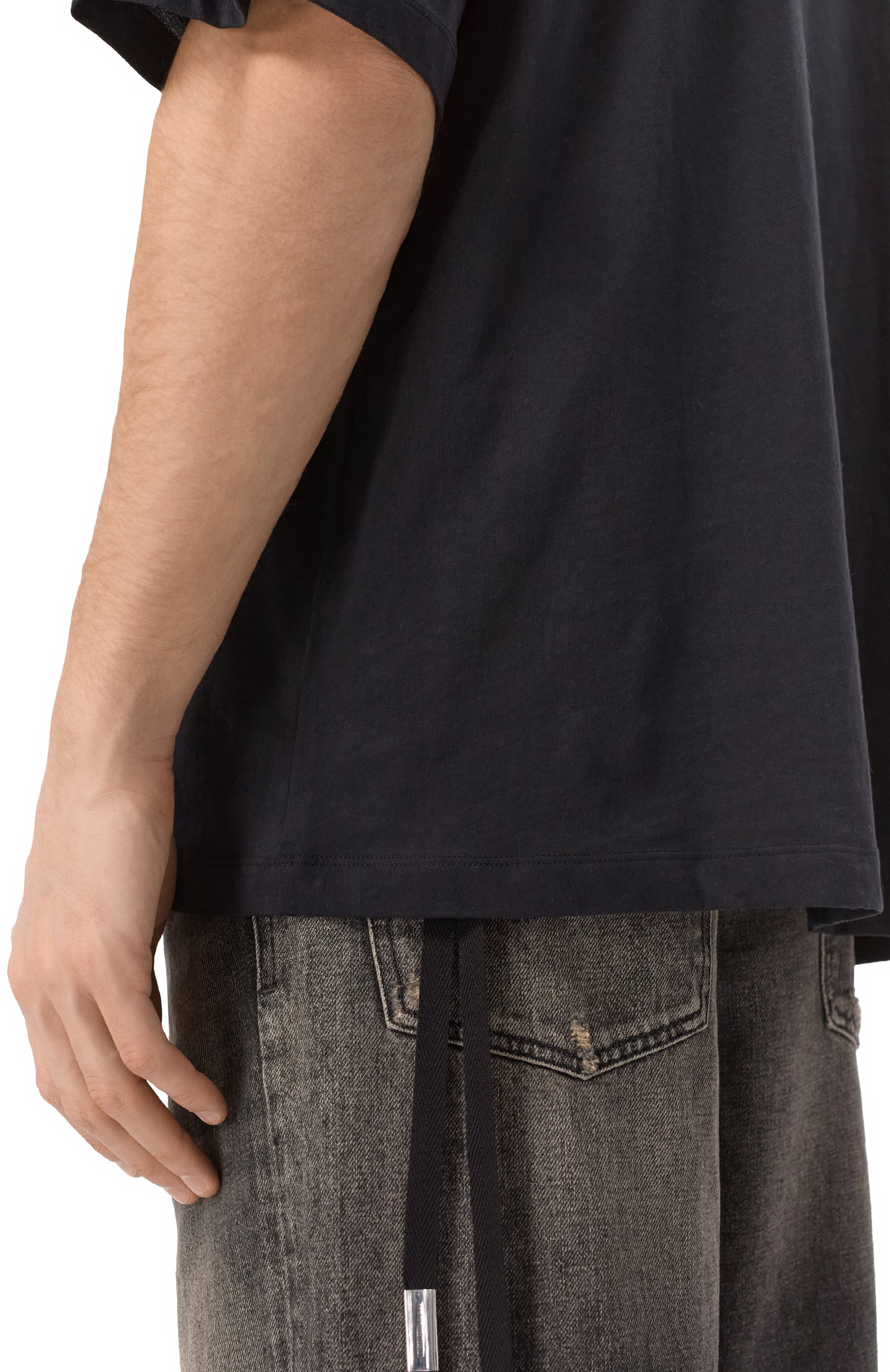 Хлопковая футболка ANN DEMEULEMEESTER черного цвета по цене 42650 руб., арт. B0012702/FA206, фото 5 Хлопковая футболка ANN DEMEULEMEESTER, арт. B0012702/FA206, фото 5