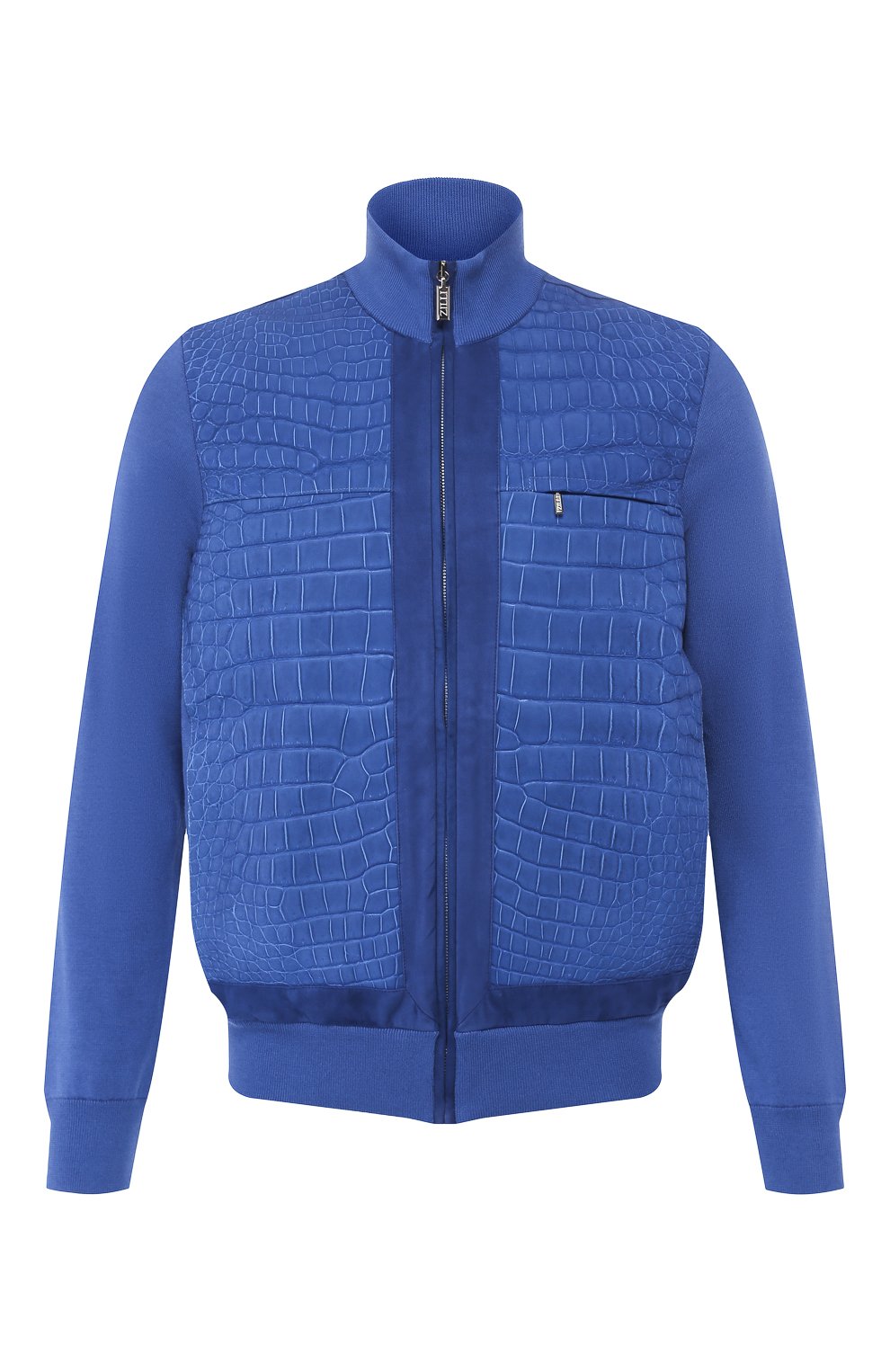 Кардиган из смеси хлопка и шелка с отделкой из кожи крокодила ZILLI, арт. MBR-BL155-LUCR1/ML02/CNIL, фото 1